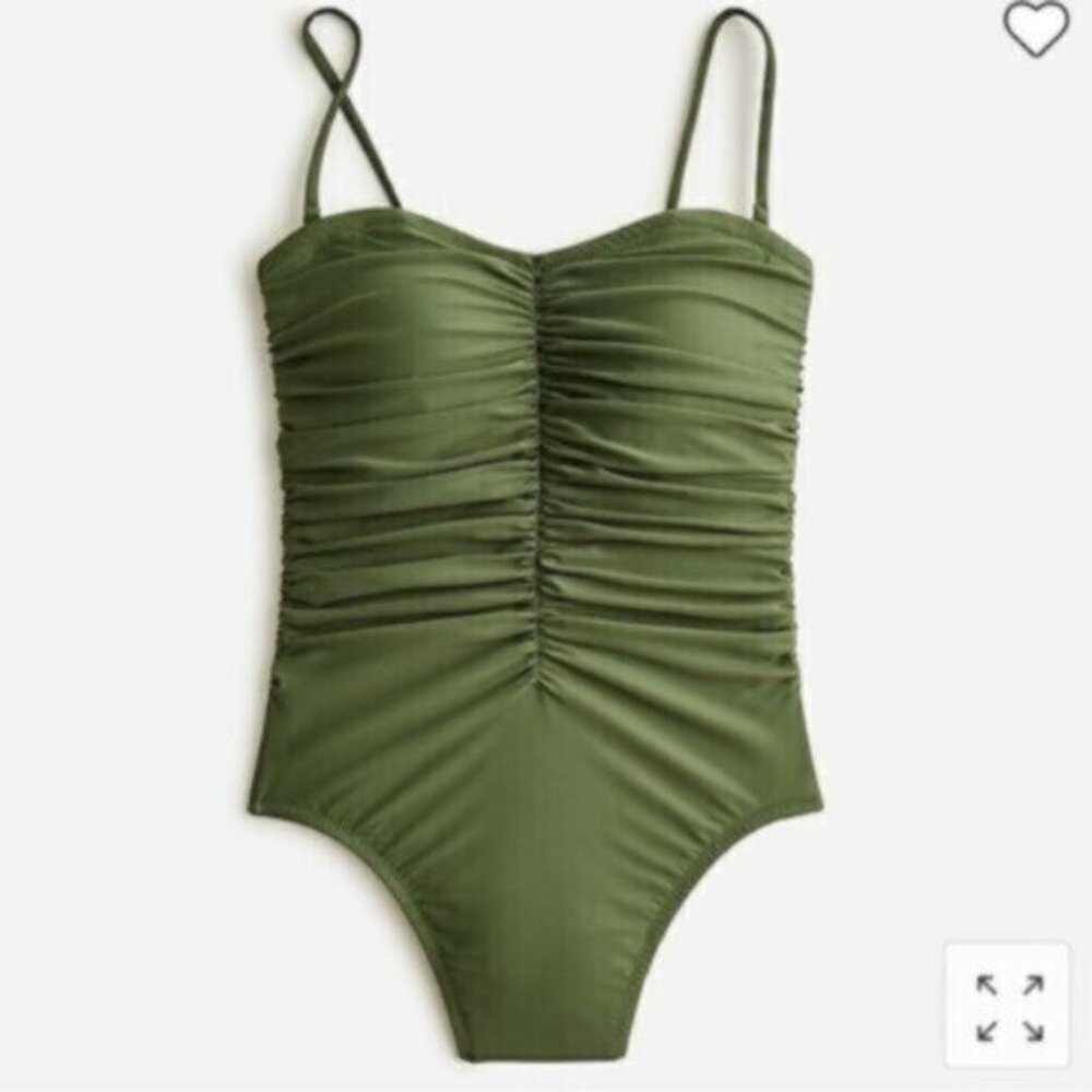 NWT J. Crew Ruched Bandeau One-Piece Swimsuit Size 22